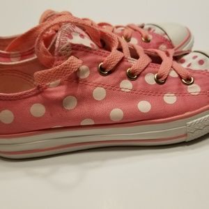 Converse all star pink polka dot junior sz 3